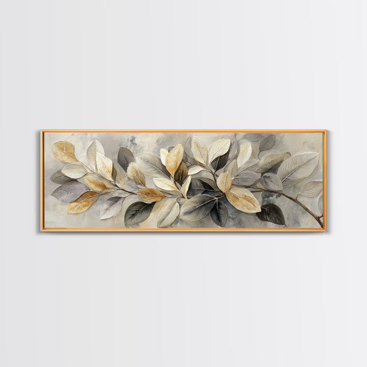 Large Botanical Print Framed Canvas Print, Wall Art, Digital Wall Art, Living Room Decor, Watercolor Art, Wood Wall Art, WAL-3x1-18
