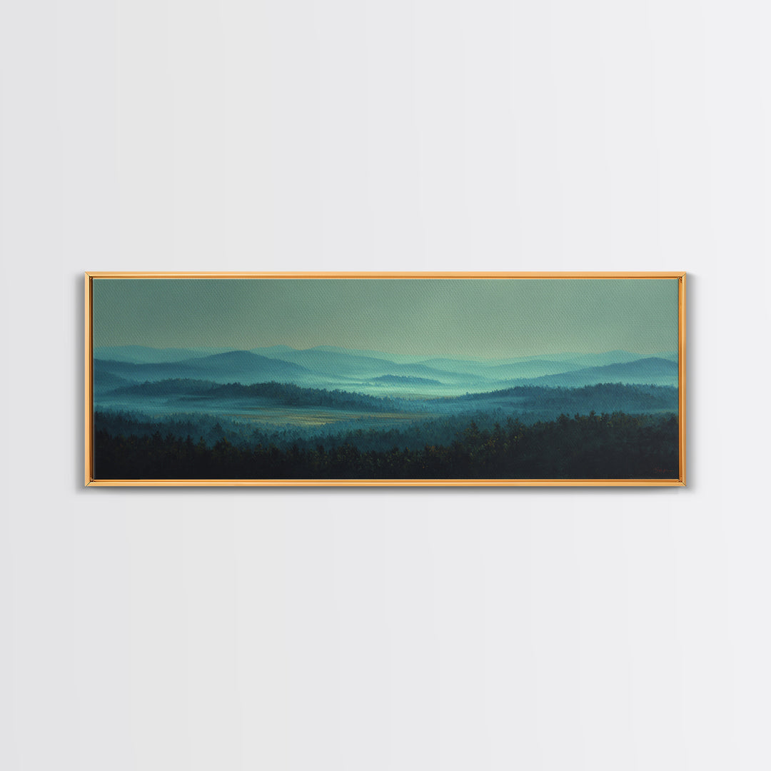 Moody Forest Landscape Framed Canvas Print, Wall Art, Canvas, Living Room Decor, Fine Art, Canvas Wall Art, Abstract Art, WAL-3x1-2