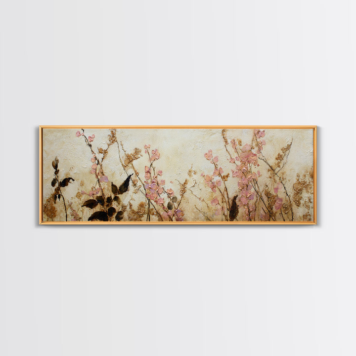 Soft Floral Oil Painting Canvas Print, Wall Art, Digital Print, Living Room Decor, Fine Art, Luxury Decor, Textured Painting, WAL-3x1-21