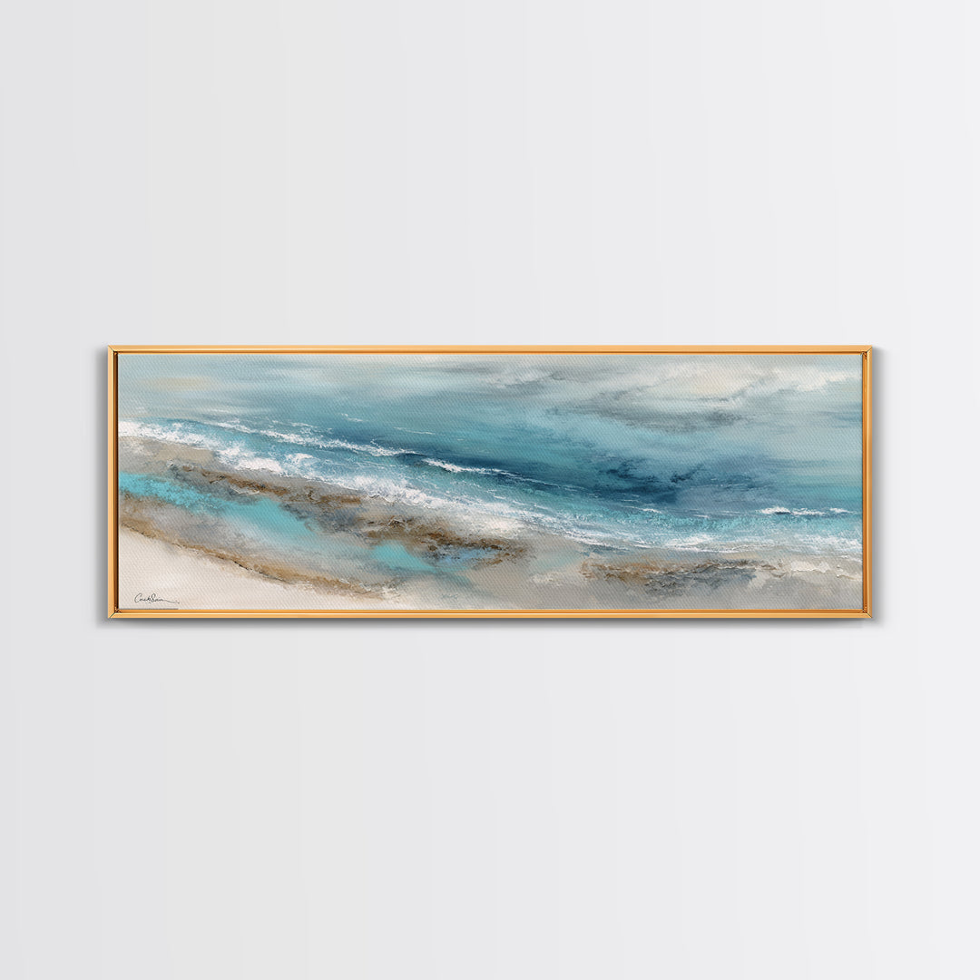 Coastal Aerial Water Study Canvas Print, Wall Art, Fine Art Print, Living Room Decor, Fine Art, Wall Decor, Painting, WAL-3x1-3