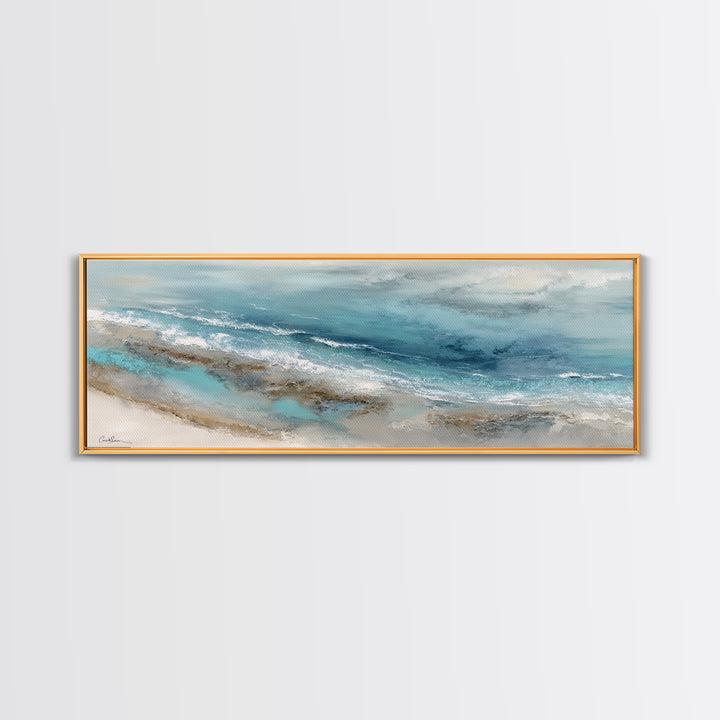 Coastal Aerial Water Study Canvas Print, Wall Art, Fine Art Print, Living Room Decor, Fine Art, Wall Decor, Painting, WAL-3x1-3