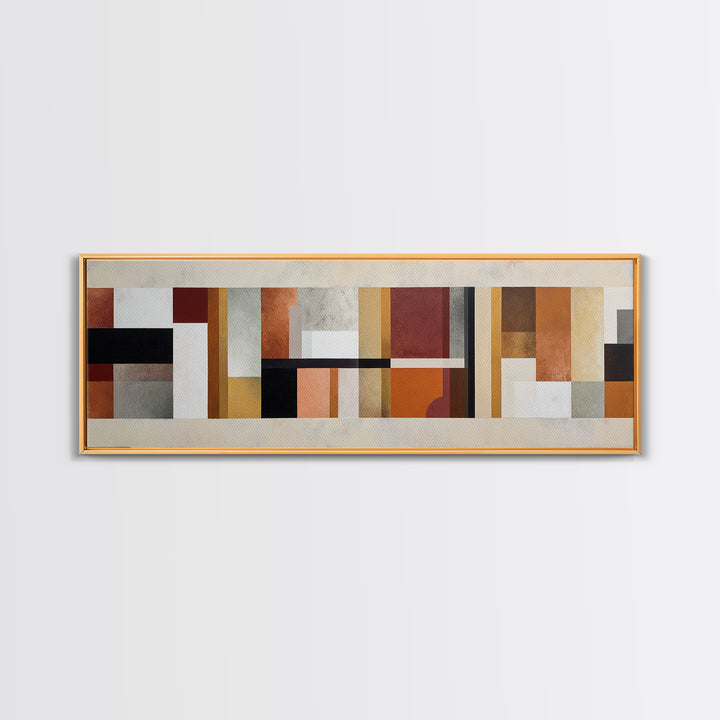 Modern Geometric Composition for Living Spaces Framed Canvas Print, Wall Art, Modern Decor, Living Room Decor, Abstract Art, WAL-3x1-44