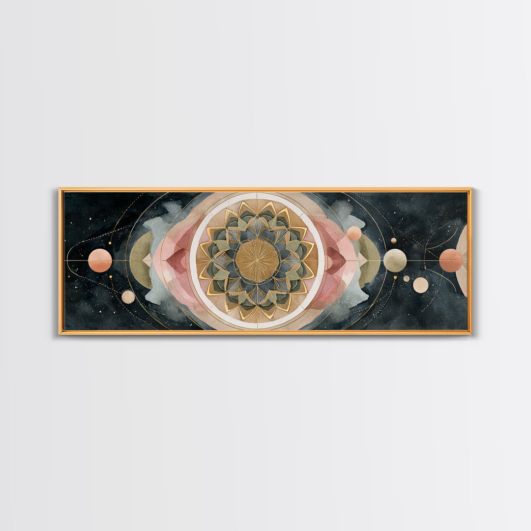 Sacred Geometry Mandala Canvas Print, Wall Art, Living Room Decor, Oil Painting, Minimalist Decor, Contemporary Art, WAL-3x1-85