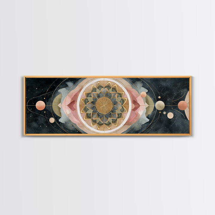 Sacred Geometry Mandala Canvas Print, Wall Art, Living Room Decor, Oil Painting, Minimalist Decor, Contemporary Art, WAL-3x1-85