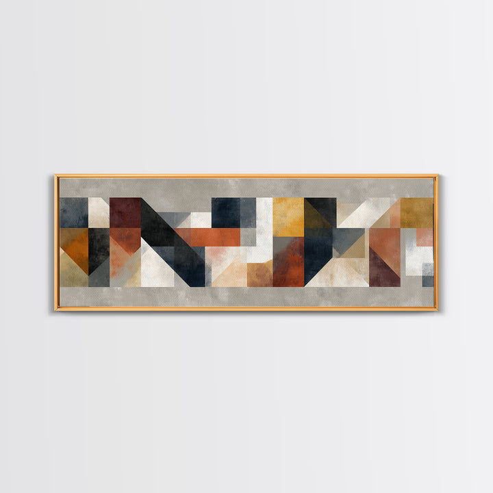 Modern Geometric Composition for Living Spaces Canvas Print, Wall Art, Heart, Living Room Decor, Fine Art, Home Decor Gift, WAL-3x1-92