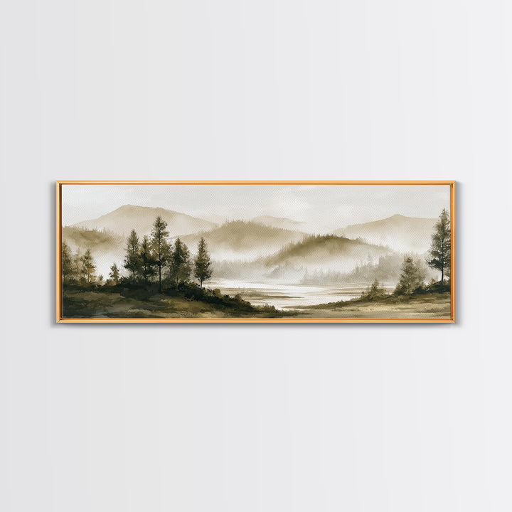 Moody Forest Landscape Canvas Print, Wall Art, Prints Wall Art, Living Room Decor, Oil Painting, Textured Painting, WAL-3x1-98