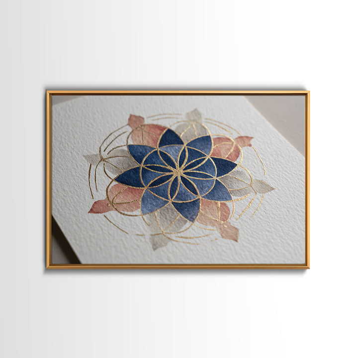 Sacred Geometry Mandala Canvas Print, Wall Art, Original Art, Living Room Decor, Fine Art, Modern Decor, Fine Art Print, WAL-3x2-1