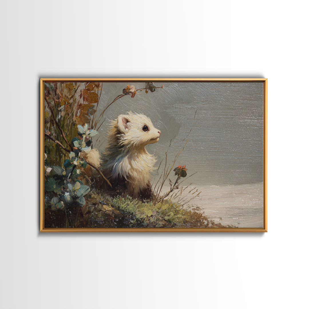 Whimsical Animal Portrait Canvas Print, Wall Art, Digital Print, Living Room Decor, Fine Art, Luxury Decor, Textured Painting, WAL-3x2-3