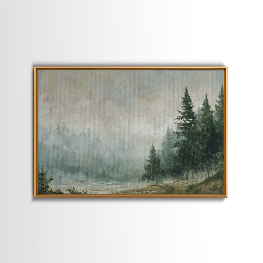 Moody Forest Landscape Canvas Print, Wall Art, Wall Hanging, Living Room Decor, Fine Art, Gallery Decor, Neutral Decor, WAL-3x2-38