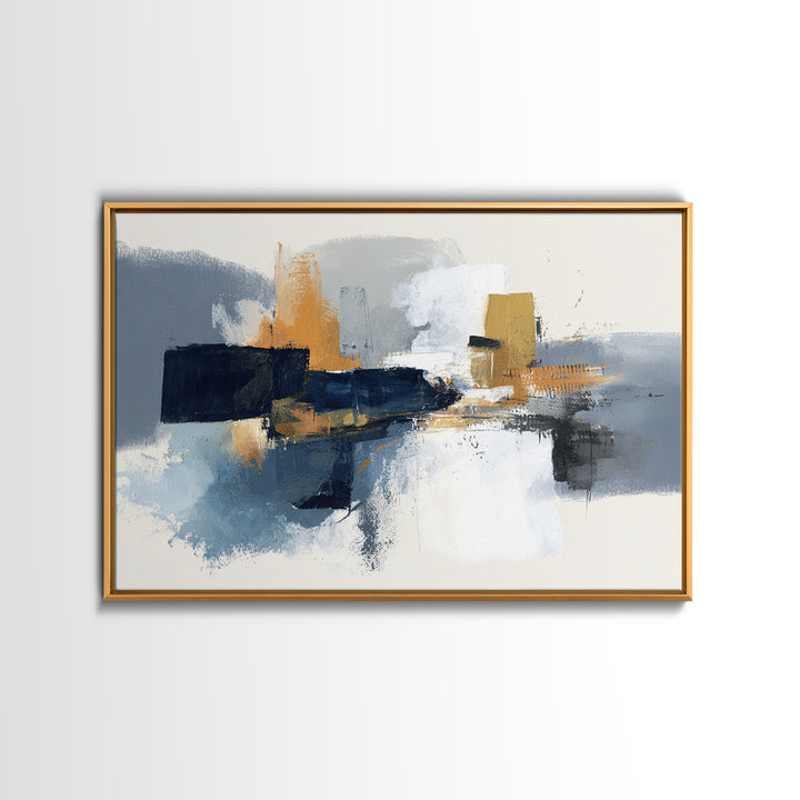 Statement Abstract with Bold Layered Brushwork Framed Canvas Print, Wall Art, Prints Wall Art, Living Room Decor, Fine Art, WAL-3x2-5