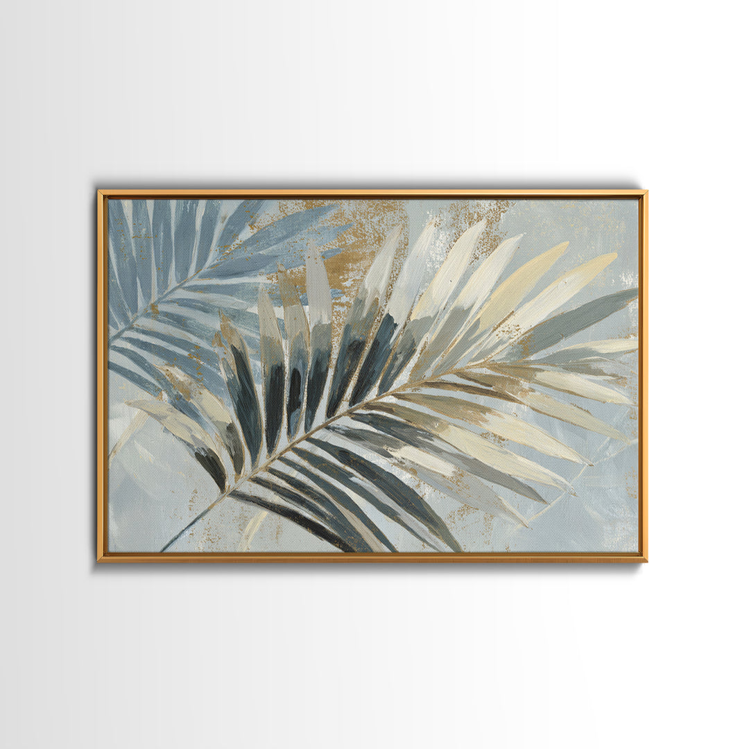 Tropical Palm Leaf Painting Canvas Print, Wall Art, Minimalist Decor, Living Room Decor, Oil Painting, Wall Art Prints, WAL-3x2-68