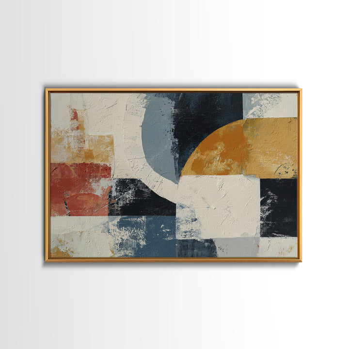 Statement Abstract with Bold Layered Brushwork Framed Canvas Print, Wall Art, Room Decor, Living Room Decor, Abstract Art, WAL-3x2-77