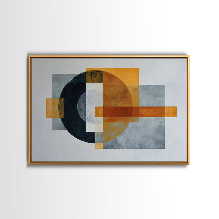 Modern Geometric Composition for Living Spaces Framed Canvas Print, Wall Art, Framed Wall Art, Living Room Decor, Fine Art, WAL-3x2-8