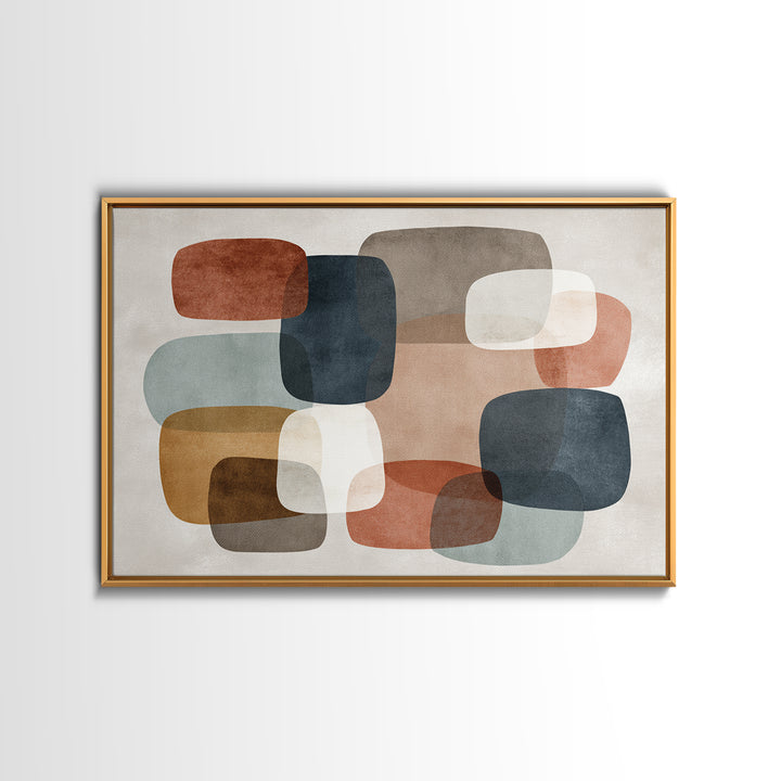 Modern Geometric Composition for Living Spaces Framed Canvas Print, Wall Art, Home Decor, Living Room Decor, Abstract Art, WAL-3x2-80