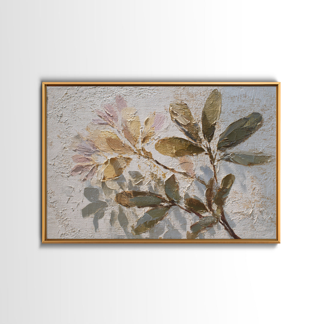 Soft Floral Oil Painting Framed Canvas Print, Wall Art, Canvas Wall Art, Living Room Decor, Oil Painting, Statement Artwork, WAL-3x2-9