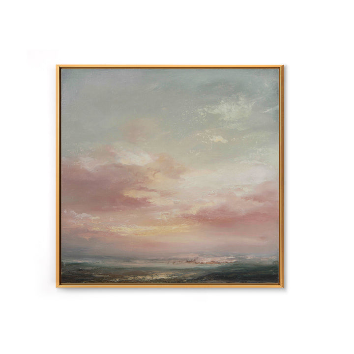 Blush Cloudscape with Dreamy Atmosphere Canvas Print, Wedding Art, Custom Painting, Living Room Decor, Oil Painting, Romance, WED-1x1-15
