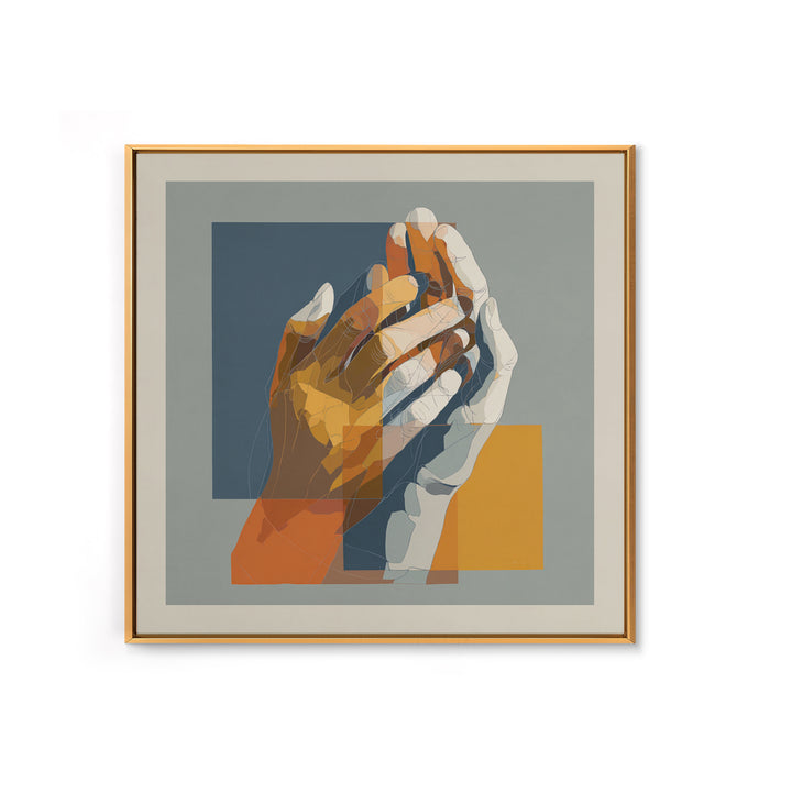 Hands Nearly Touching Framed Canvas Print, Wedding Art, Jewish Art, Living Room Decor, Abstract Art, Romance, WED-1x1-16