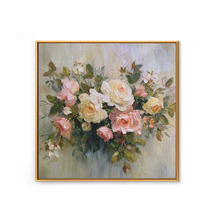 Classic Church Bells and Flowers Without Interior Canvas Print, Wedding Art, Custom Wedding Gift, Living Room Decor, Romance, WED-1x1-18