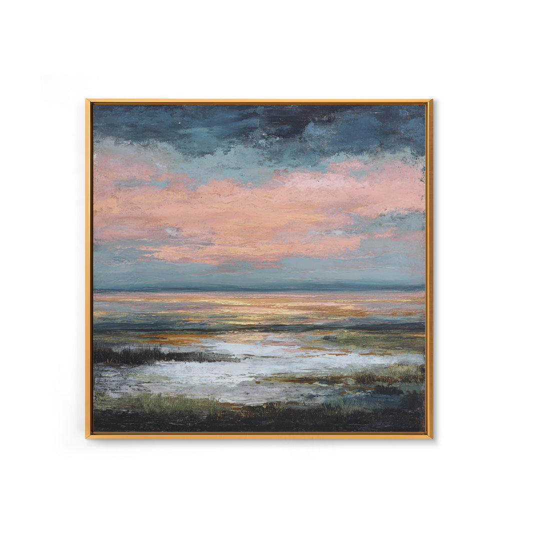 Blush Cloudscape with Dreamy Atmosphere Framed Canvas Print, Wedding Art, Wedding Decoration, Living Room Decor, Romance, WED-1x1-39