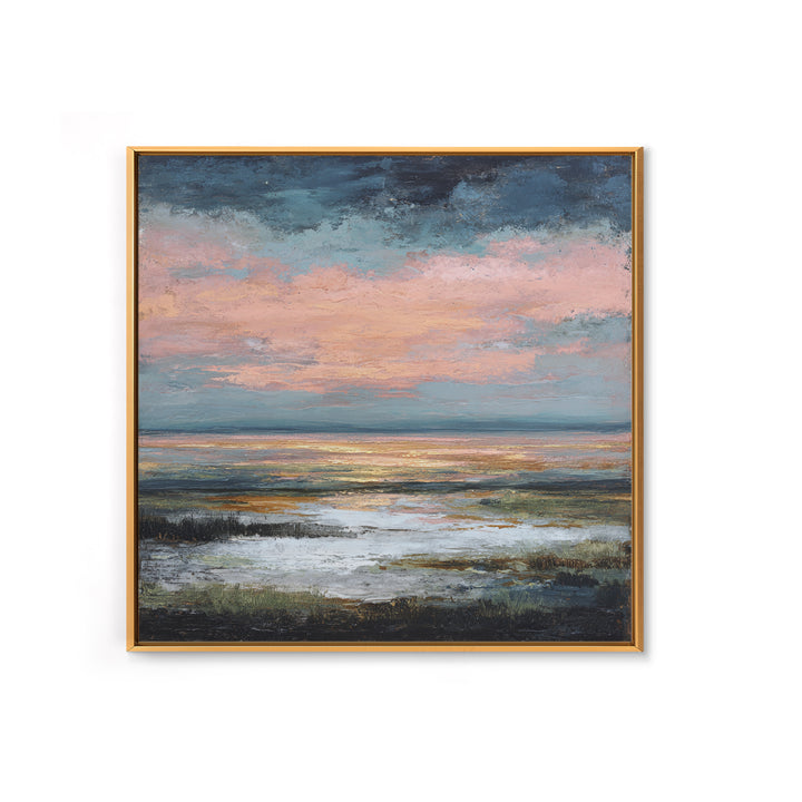 Blush Cloudscape with Dreamy Atmosphere Framed Canvas Print, Wedding Art, Wedding Decoration, Living Room Decor, Romance, WED-1x1-39