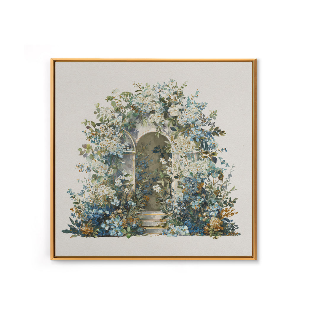 Romantic Garden Arch Covered Framed Canvas Print, Wedding Art, Beach Wedding, Living Room Decor, Romance, Modern Decor, WED-1x1-58