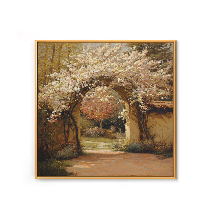 Romantic Garden Arch Covered Canvas Print, Wedding Art, Personalized Wedding, Living Room Decor, Fine Art, Romance, WED-1x1-82