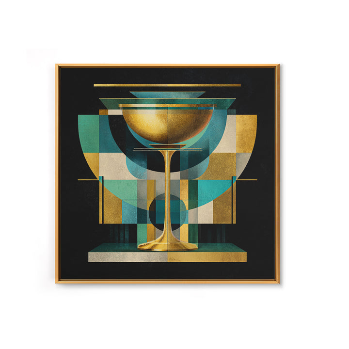 Champagne Coupe Tower Framed Canvas Print, Wedding Art, Gallery Decor, Living Room Decor, Oil Painting, Romance, WED-1x1-93