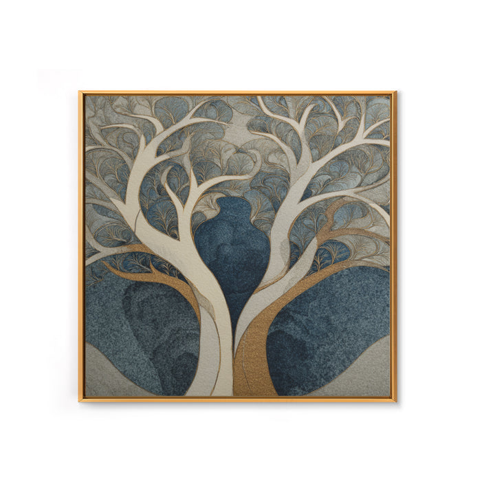 Two Intertwined Trees as Symbolic Artwork Canvas Print, Wedding Art, Wedding Stationery, Living Room Decor, Fine Art, Romance, WED-1x1-95