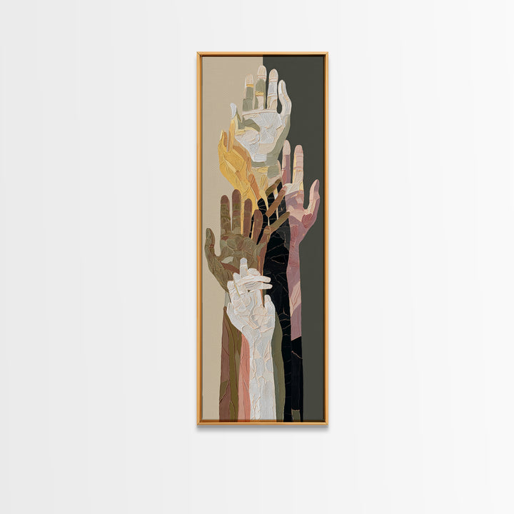 Hands Nearly Touching Framed Canvas Print, Wedding Art, Boho Decor, Living Room Decor, Abstract Art, Romance, Art Print, WED-1x3-52