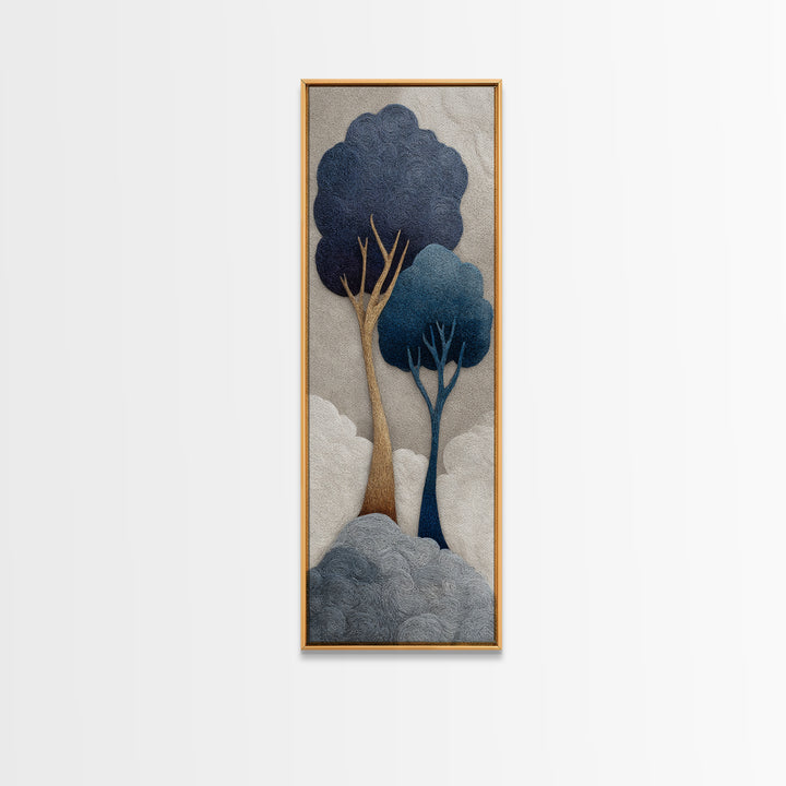 Two Intertwined Trees as Symbolic Artwork Framed Canvas Print, Wedding Art, Wedding Sign, Living Room Decor, Fine Art, Romance, WED-1x3-83