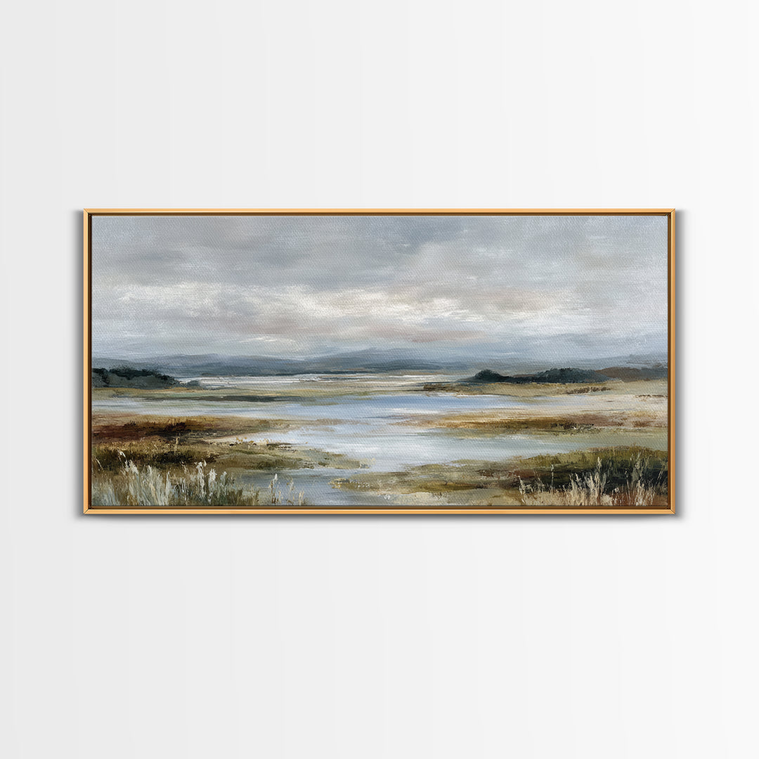 Blush Cloudscape with Dreamy Atmosphere Framed Canvas Print, Wedding Art, Luxury Decor, Living Room Decor, Oil Painting, WED-2x1-35