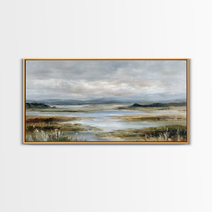 Blush Cloudscape with Dreamy Atmosphere Framed Canvas Print, Wedding Art, Luxury Decor, Living Room Decor, Oil Painting, WED-2x1-35