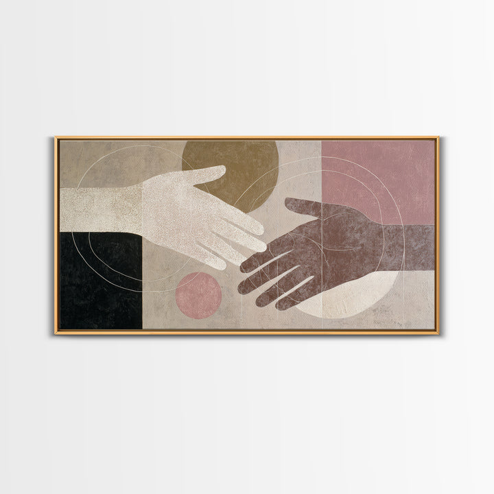 Hands Nearly Touching Canvas Print, Wedding Art, Contemporary Art, Living Room Decor, Abstract Art, Romance, Custom Art, WED-2x1-36