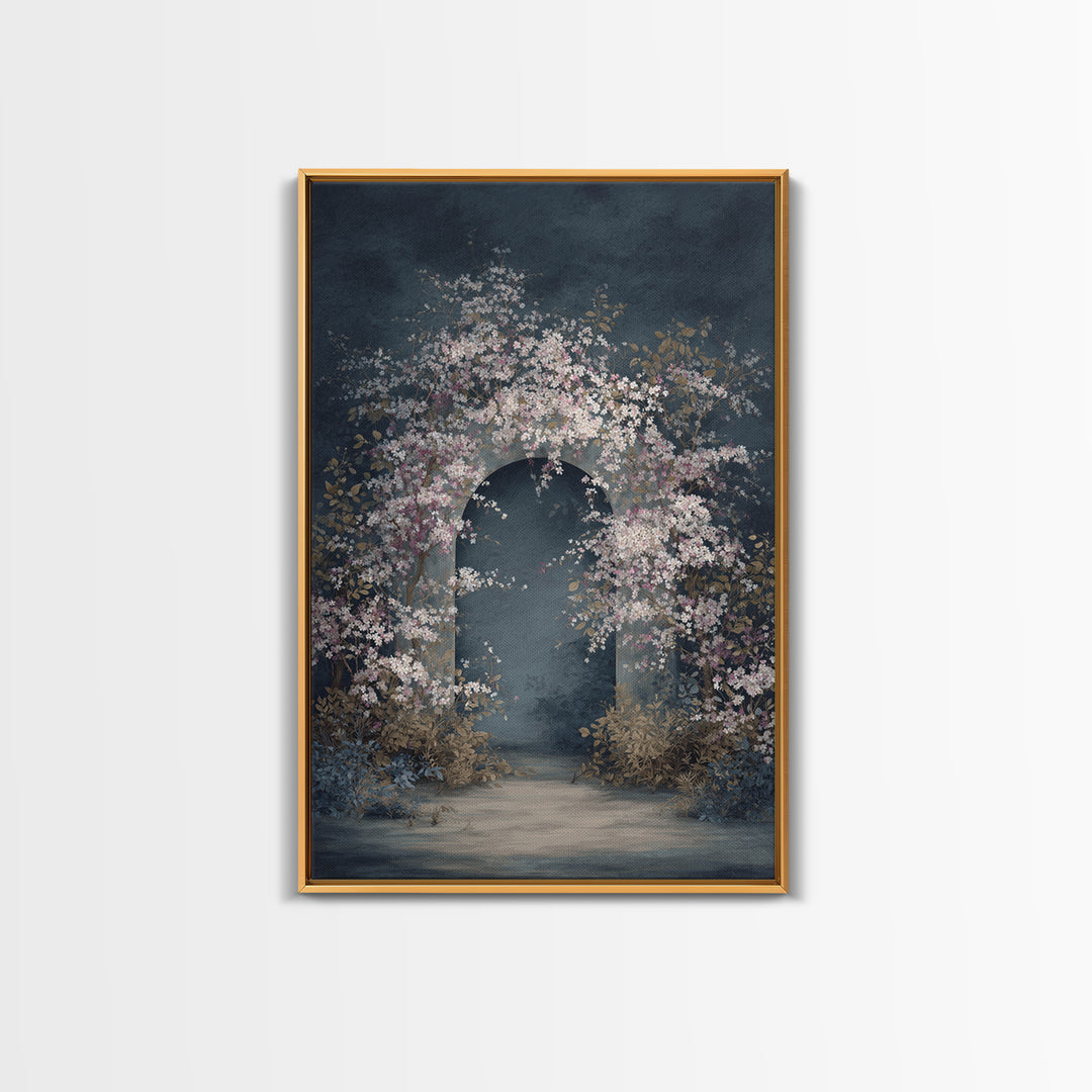 Romantic Garden Arch Covered Framed Canvas Print, Wedding Art, Modern Decor, Living Room Decor, Fine Art, Romance, Wedding Gift, WED-2x3-18