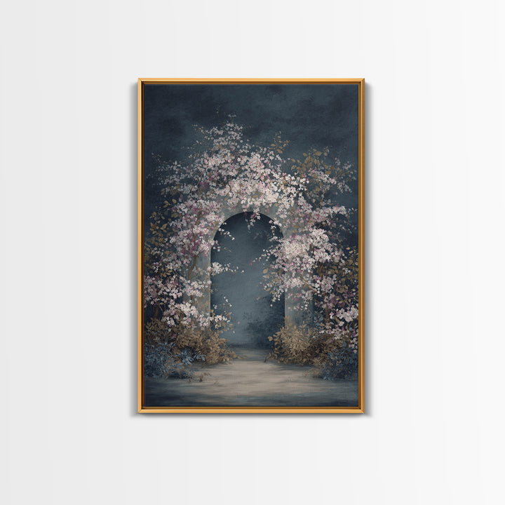 Romantic Garden Arch Covered Framed Canvas Print, Wedding Art, Modern Decor, Living Room Decor, Fine Art, Romance, Wedding Gift, WED-2x3-18