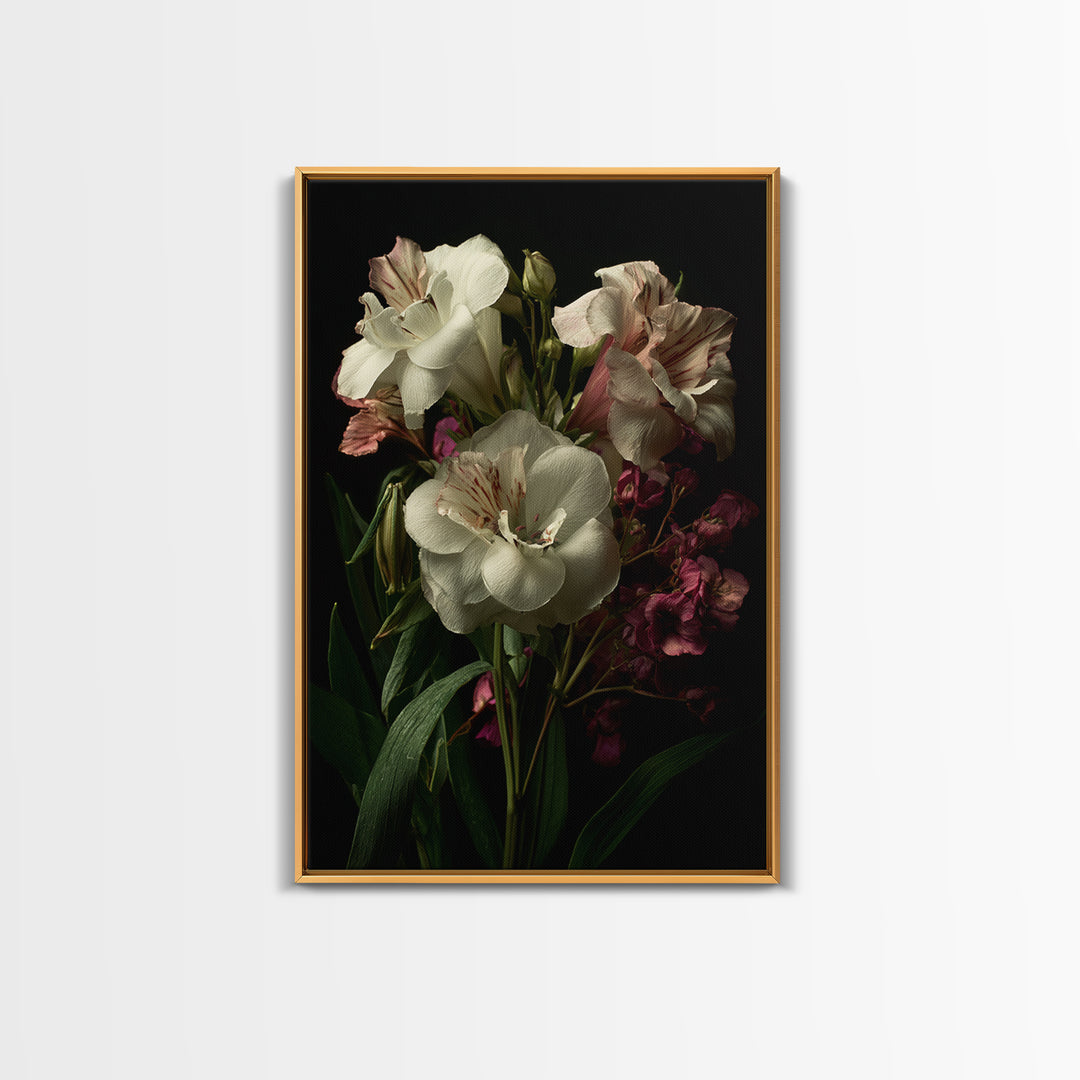 Classic Church Bells and Flowers Without Interior Framed Canvas Print, Wedding Art, Home Decor, Living Room Decor, Romance, WED-2x3-26