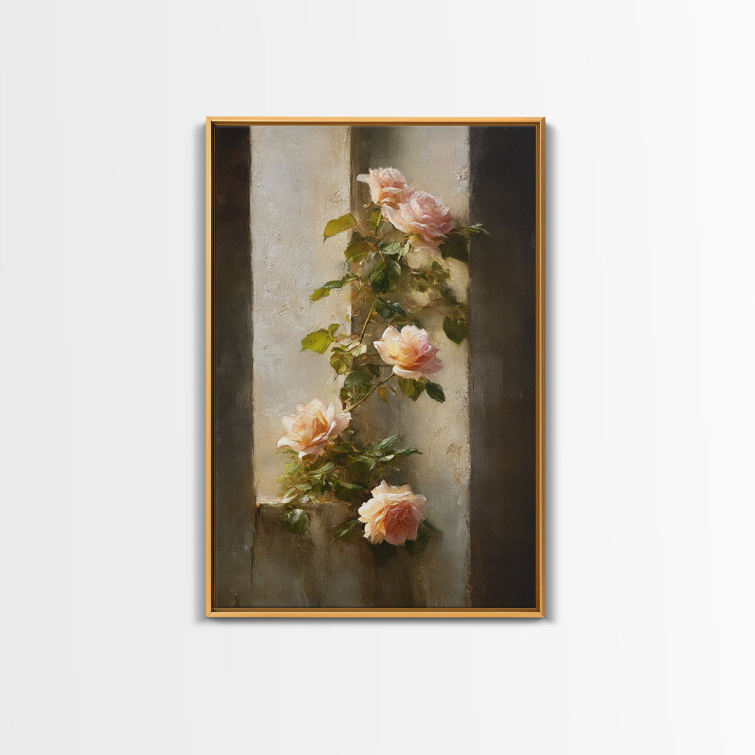 Classic Church Bells and Flowers Without Interior Canvas Print, Wedding Art, Statement Artwork, Living Room Decor, Oil Painting, WED-2x3-50