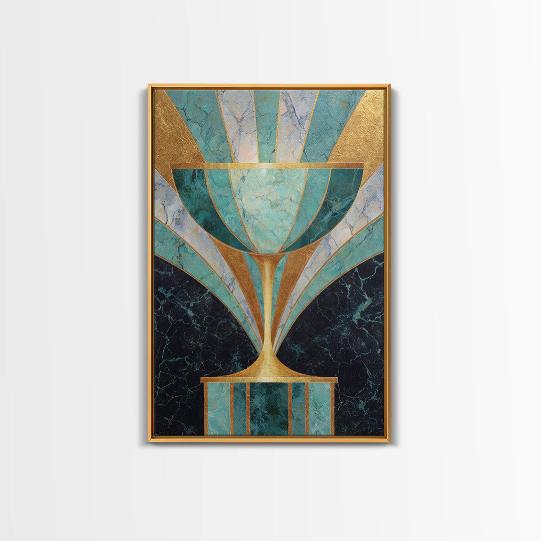 Champagne Coupe Tower Framed Canvas Print, Wedding Art, Contemporary Art, Living Room Decor, Oil Painting, Romance, Custom Art, WED-2x3-53