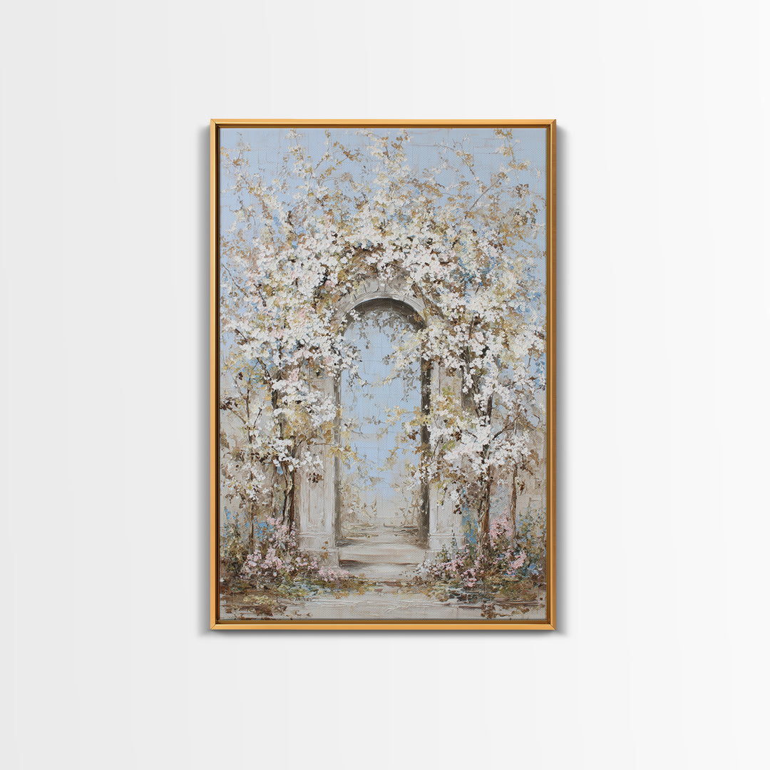 Romantic Garden Arch Covered Canvas Print, Wedding Art, Room Decor, Living Room Decor, Fine Art, Romance, Wedding Decor, WED-2x3-66