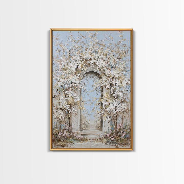 Romantic Garden Arch Covered Canvas Print, Wedding Art, Room Decor, Living Room Decor, Fine Art, Romance, Wedding Decor, WED-2x3-66