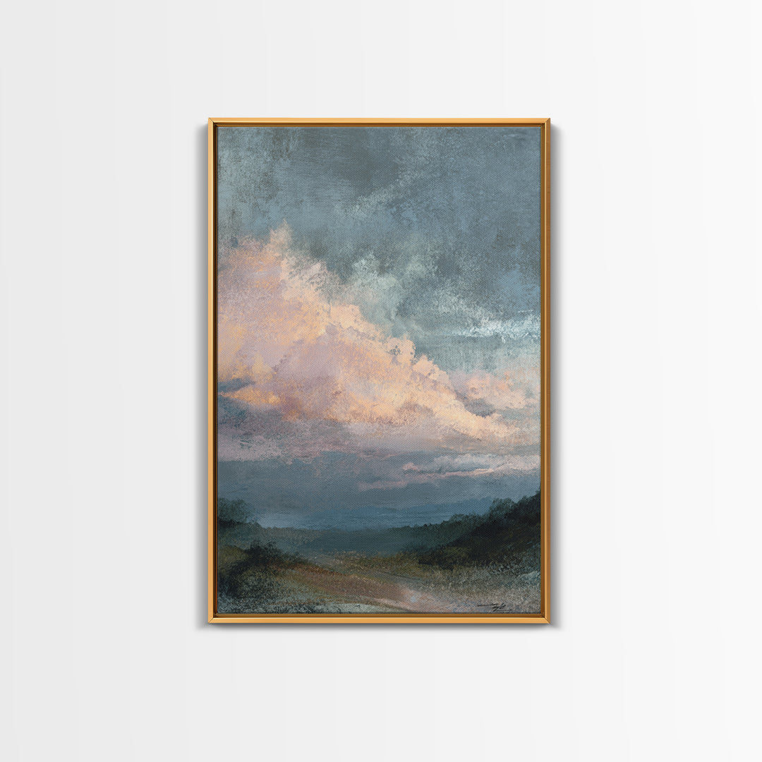 Blush Cloudscape with Dreamy Atmosphere Canvas Print, Wedding Art, Luxury Decor, Living Room Decor, Fine Art, Romance, WED-2x3-71