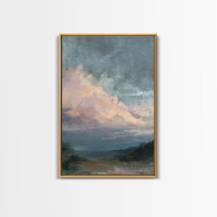 Blush Cloudscape with Dreamy Atmosphere Canvas Print, Wedding Art, Luxury Decor, Living Room Decor, Fine Art, Romance, WED-2x3-71