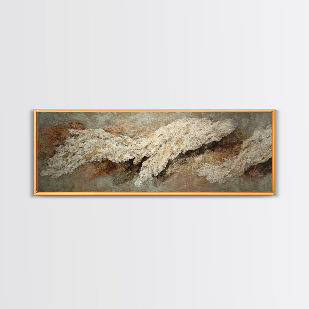 Bridal Veil Texture Abstract Framed Canvas Print, Wedding Art, Contemporary Art, Living Room Decor, Fine Art, Romance, WED-3x1-47