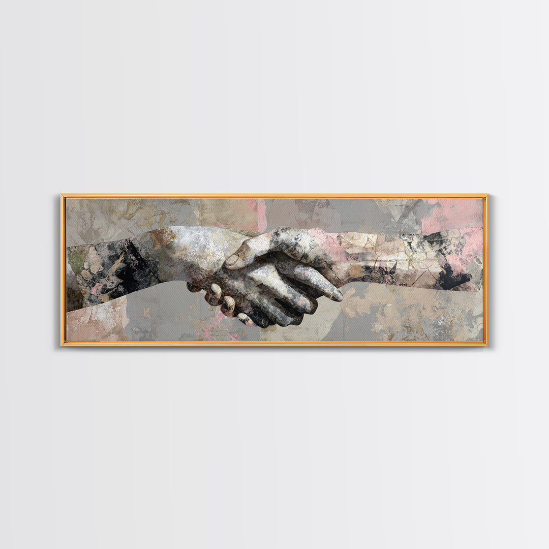 Hands Nearly Touching Canvas Print, Wedding Art, Art, Living Room Decor, Abstract Art, Romance, Custom Wedding Gift, WED-3x1-80