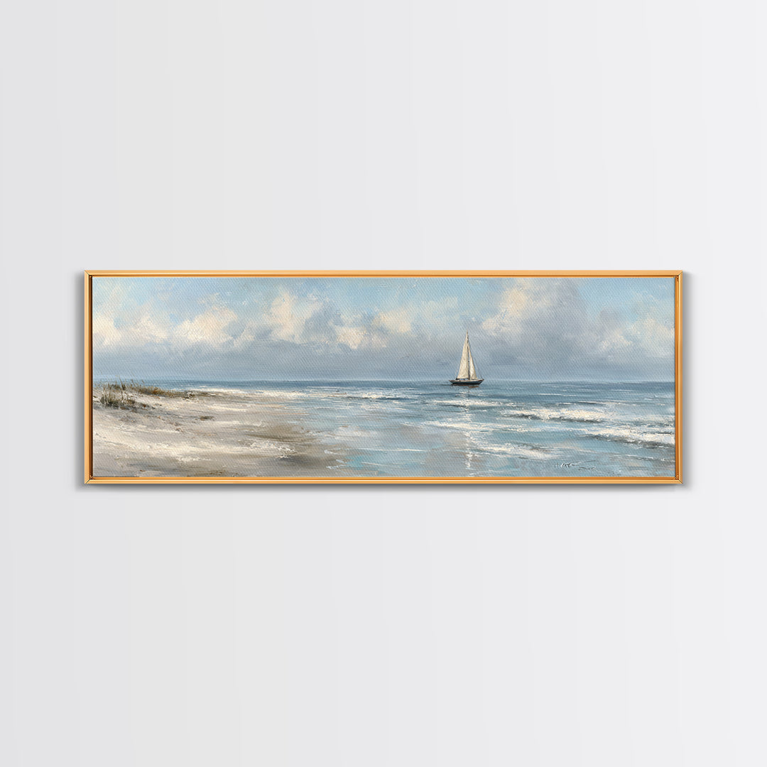 Honeymoon Coastal Sunset Framed Canvas Print, Wedding Art, Wedding Table Decor, Living Room Decor, Fine Art, Romance, WED-3x1-81
