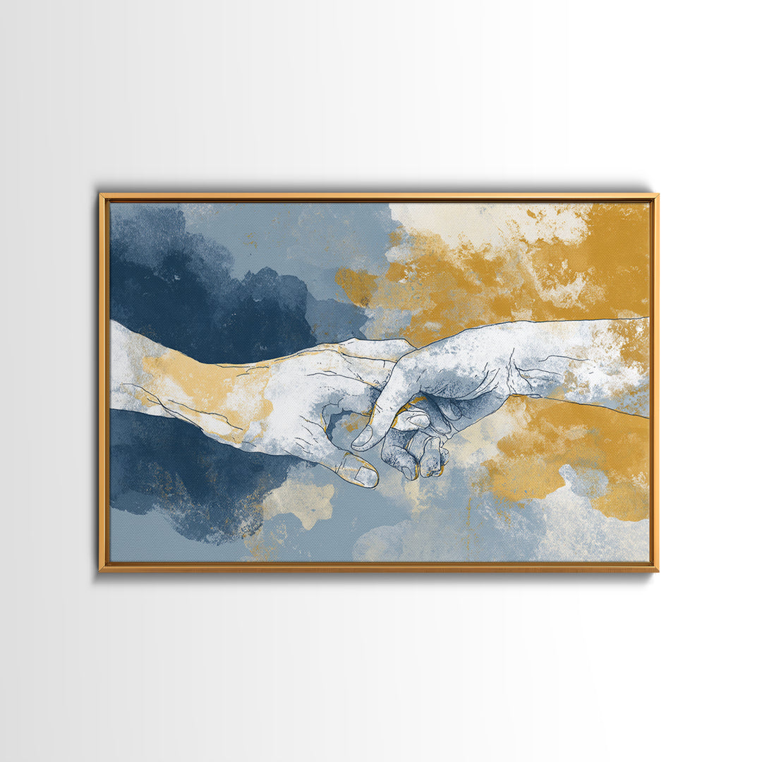 Hands Nearly Touching Framed Canvas Print, Wedding Art, Art Print, Living Room Decor, Abstract Art, Romance, Downloadable Art, WED-3x2-20