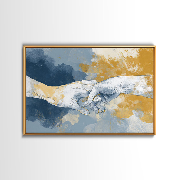 Hands Nearly Touching Framed Canvas Print, Wedding Art, Art Print, Living Room Decor, Abstract Art, Romance, Downloadable Art, WED-3x2-20
