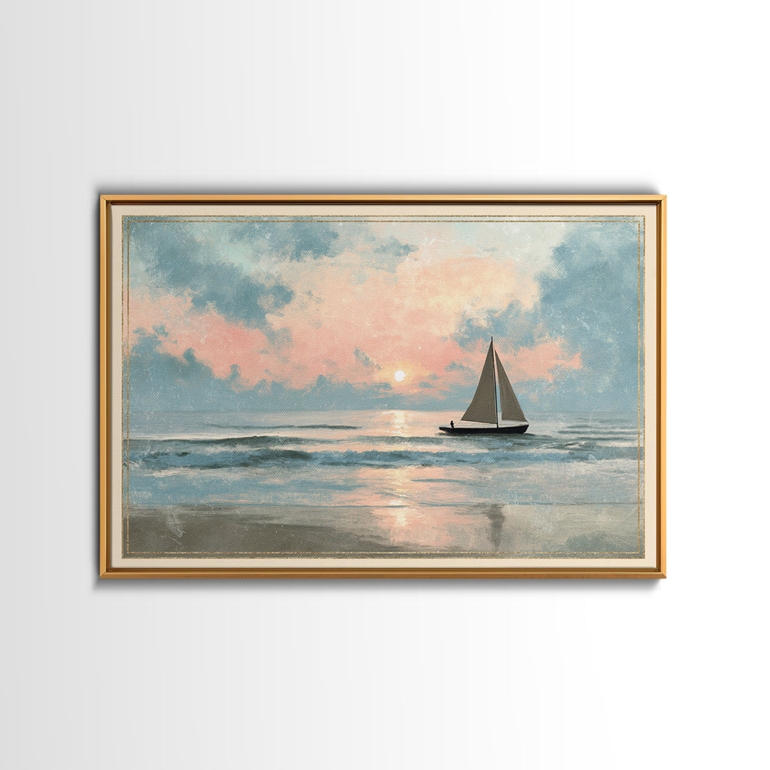 Honeymoon Coastal Sunset Canvas Print, Wedding Art, Printable Art, Living Room Decor, Fine Art, Romance, Beach Wedding, WED-3x2-21