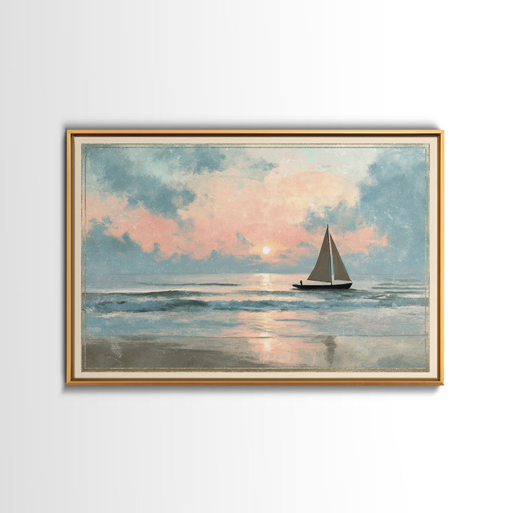 Honeymoon Coastal Sunset Canvas Print, Wedding Art, Printable Art, Living Room Decor, Fine Art, Romance, Beach Wedding, WED-3x2-21