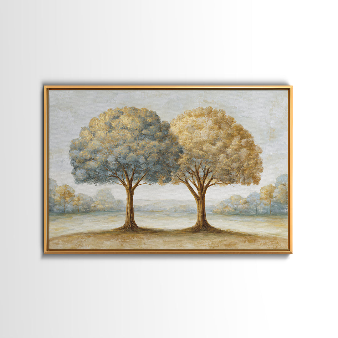 Two Intertwined Trees as Symbolic Artwork Canvas Print, Wedding Art, Wedding Gift, Living Room Decor, Fine Art, Romance, WED-3x2-3
